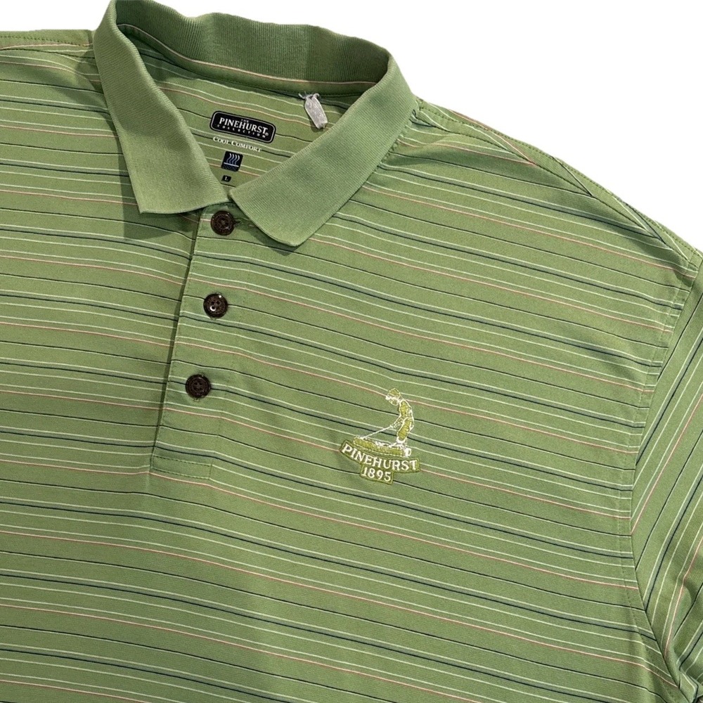 Pinehurst Collection LARGE PUTTERBOY Green Mens Cool Comfort Golf Polo EUC‎ Soft
